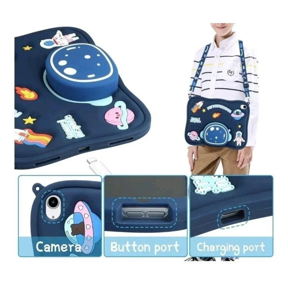 Kid Shockproof Astronauts Space Cosmic Bubble Case Cover For Tablet 10.9 Inch